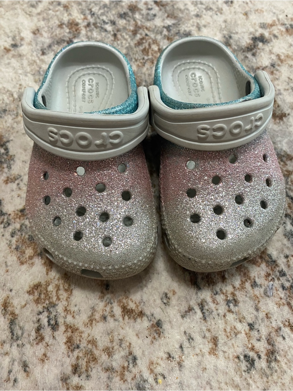Crocs Glitter Ombre Clogs Toddler Girls Size 6